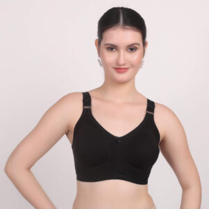 Damini Black Cotton Bra – Wire-Free Everyday Comfort