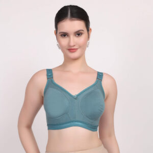 Damini Teal Cotton Bra – Wire-Free Everyday Comfort