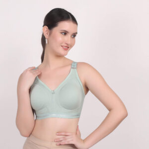 Damini Light Green Cotton Bra – Wire-Free Everyday Comfort