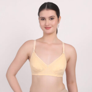 Matritva Nursing Bra – Cream Cotton Comfort for New Moms | Anti-Odor | Anti-Bacterial | Wire-Free Maternity Bra