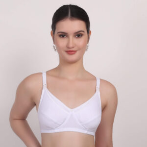 Matritva Nursing Bra – White Cotton Comfort for New Moms | Anti-Odor | Anti-Bacterial | Wire-Free Maternity Bra