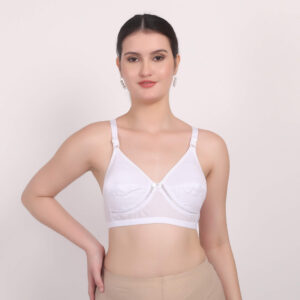 Vritika White- Cotton Non Padded Breathable Bra